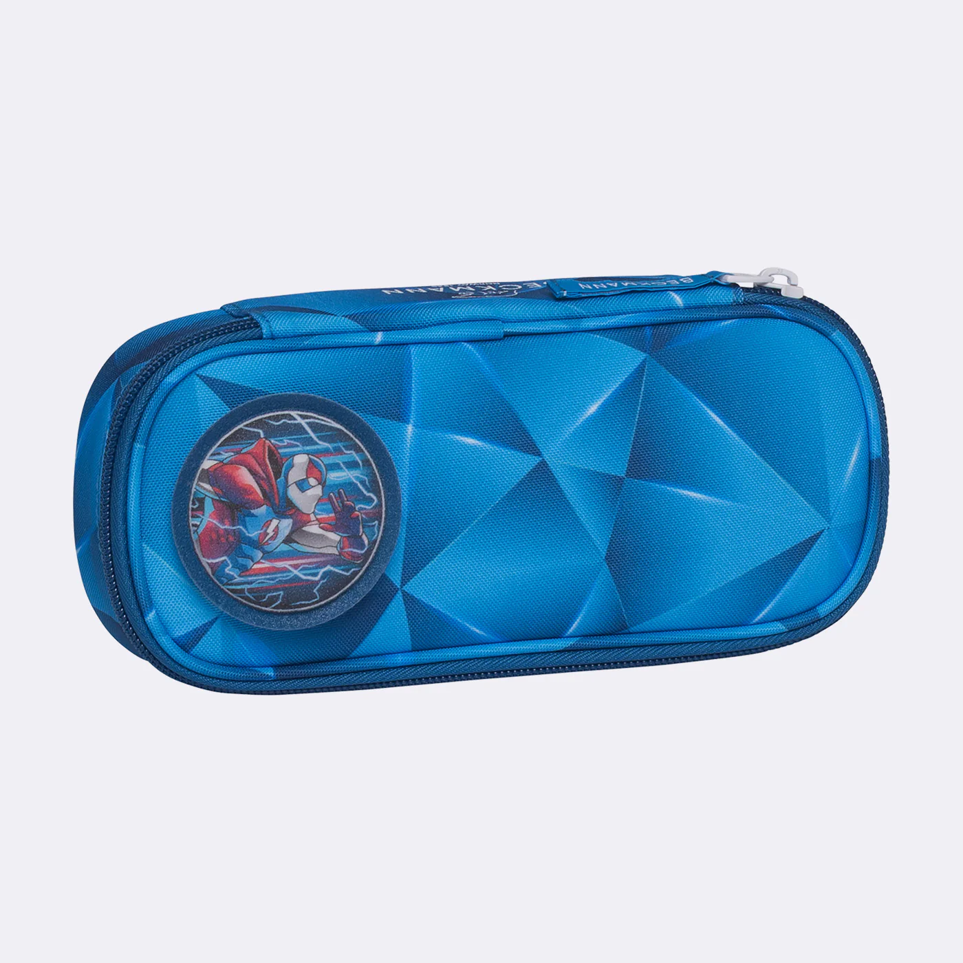 Oval pencil case, Blue Lightning