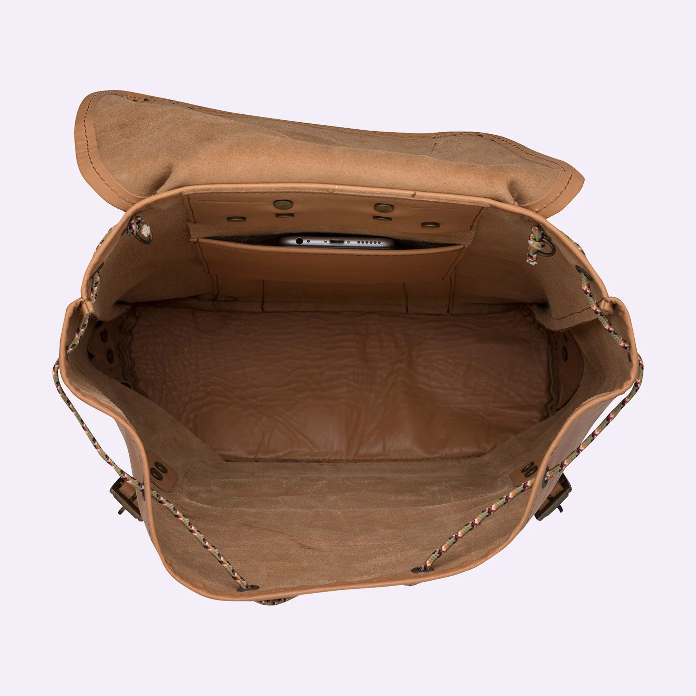 Leather backpack 18 liter, Nature - Image 3