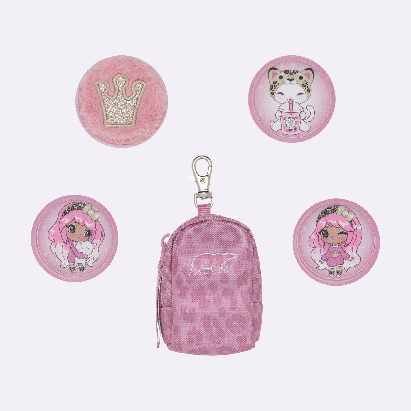 Mini-sekk med buttons, Furry