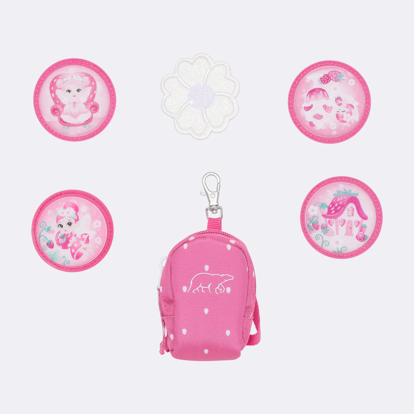 Mini Backpack With Buttons, Strawberry