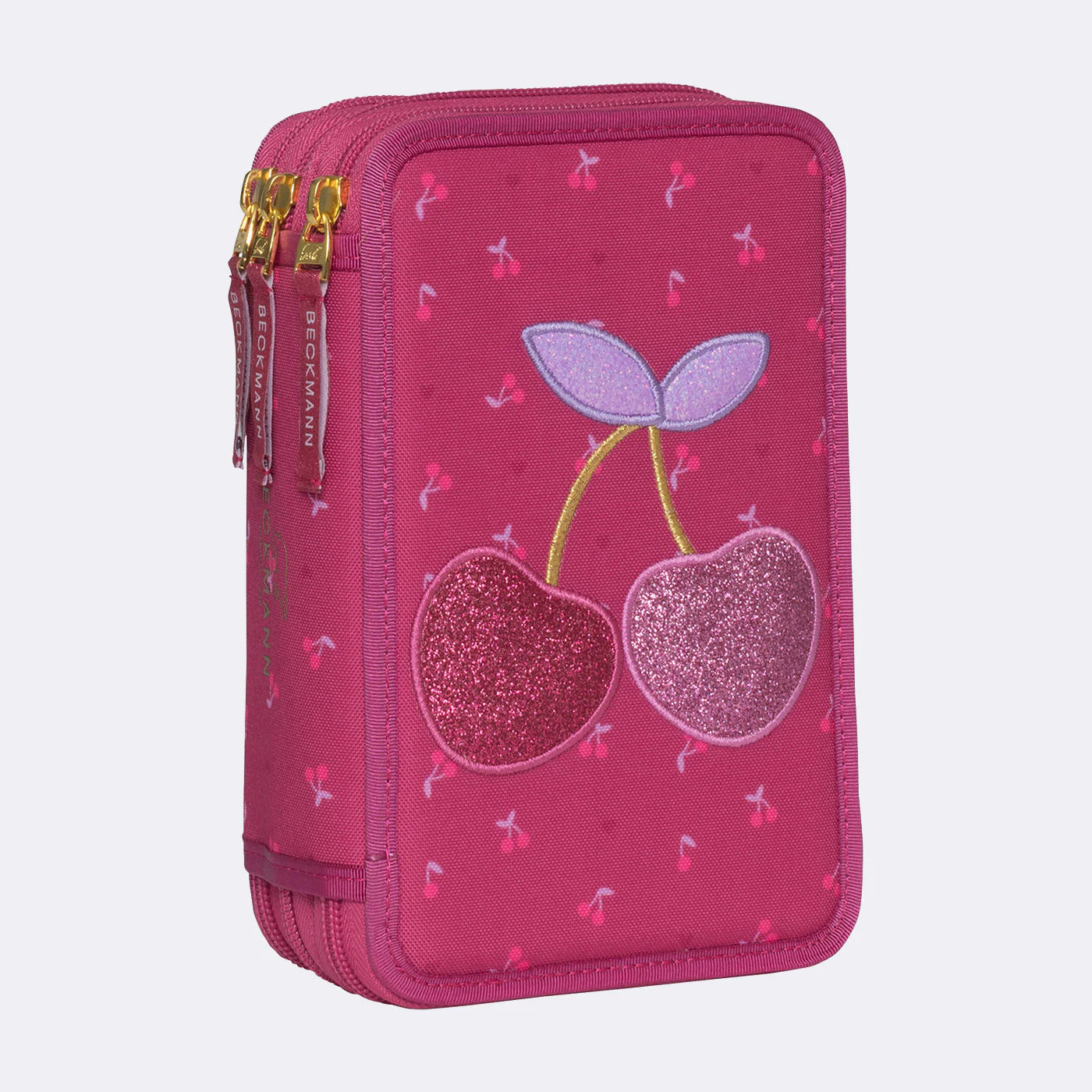 Trelags pennal med innhold, Cherry