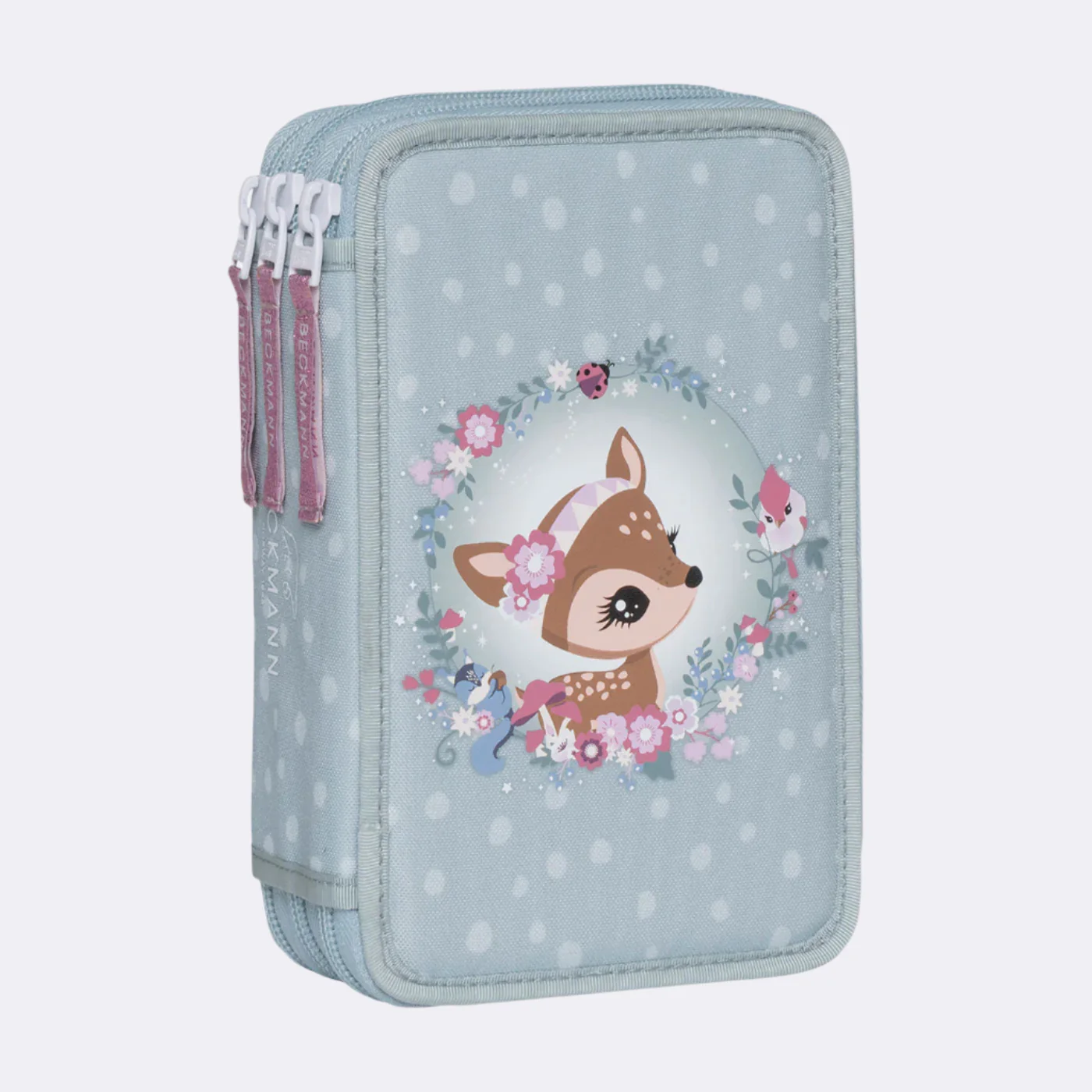 Trelags pennal med innhold, Forest Deer Dusty Mint