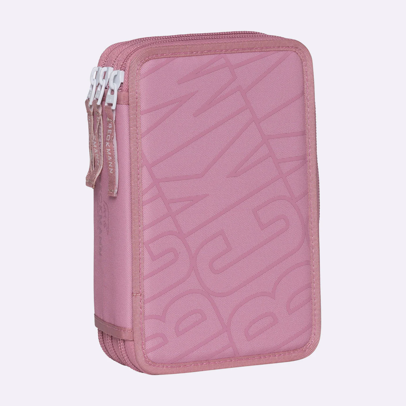 Trelags pennal med innhold, Pink