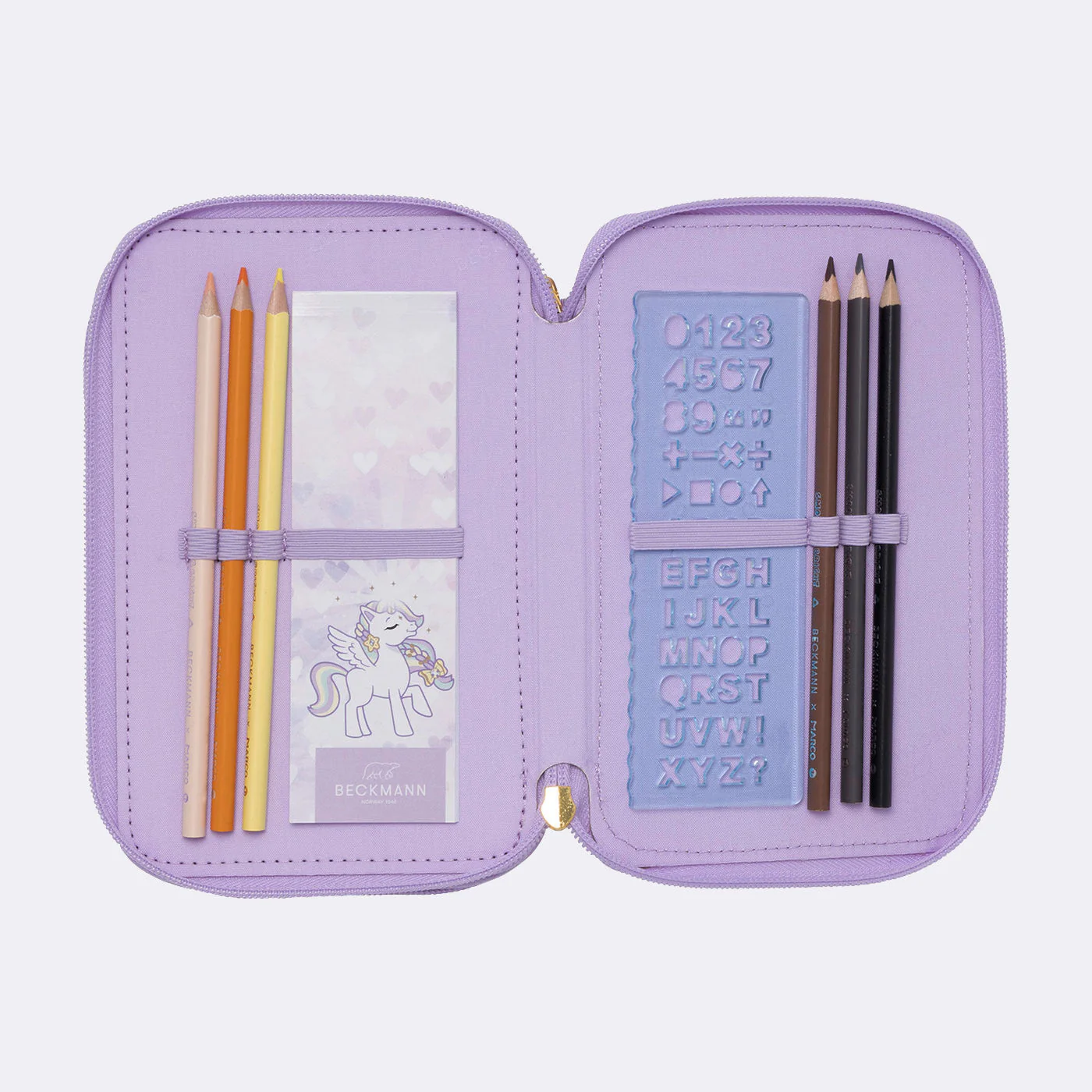 Trelags pennal med innhold, Unicorn Princess Purple - Image 4